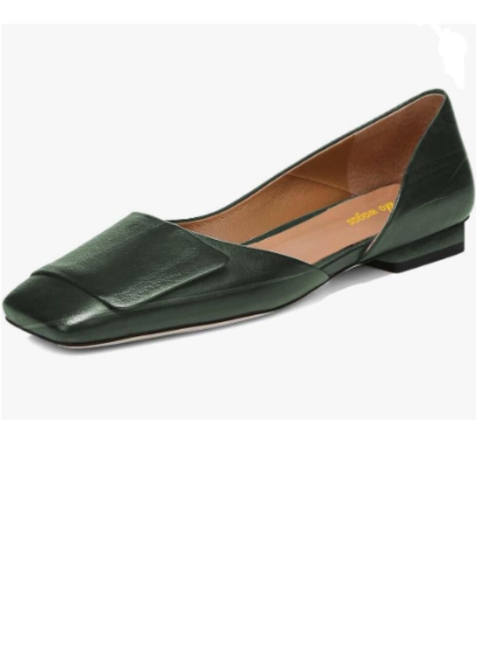 Green Womens Fashion Pumps Side Cut Chunky Low Heel Square Toe Slip On Shoes